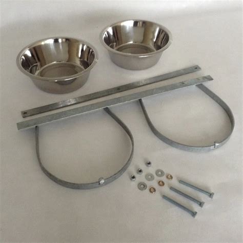 metal pet food mounting brackets|kennel bowl brackets.